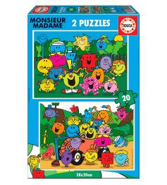 Puzzle Educa Monsieur Madame de 2 x 20 Piezas