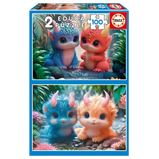Puzzle Educa Monstruos Adorables 2 x 100 Piezas Puzzle Educa Monstruos Adorables 2 x 100 Piezas