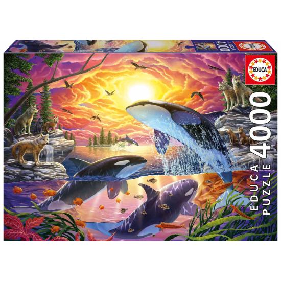 Puzzle Educa Orcas y Lobos de 4000 Piezas Puzzle Educa Orcas y Lobos de 4000 Piezas