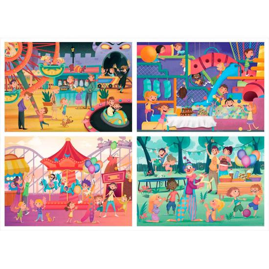 Puzzle Educa Parque + Fiesta Infantil  Progresivo 20+40+60+80 p