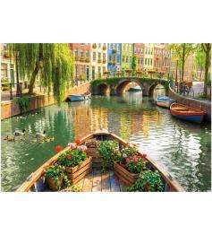 Puzzle Educa Paseo en Barco por Ámsterdam de 1000 Piezas