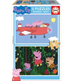 Puzzle Educa Peppa Pig 2 x 16 Piezas Madera