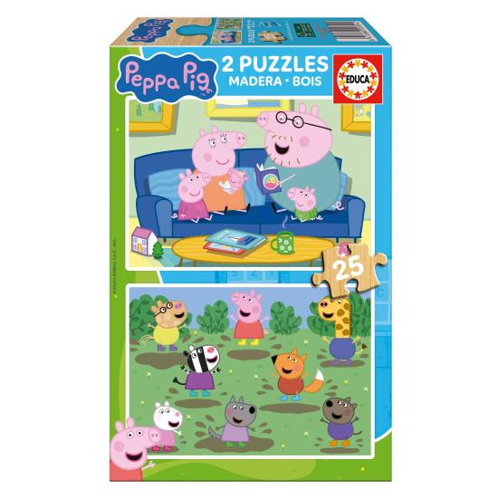 Puzzle Educa Peppa Pig de 2 x 25 Piezas Madera Puzzle Educa Peppa Pig de 2 x 25 Piezas Madera