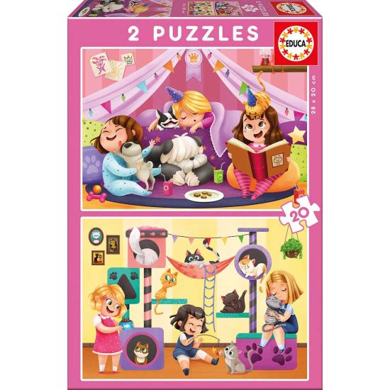 Puzzle Educa Fiesta de Pijamas 2 x 20 Piezas