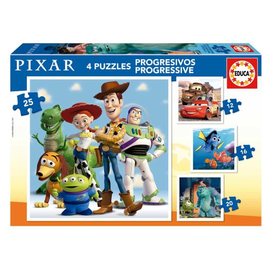 Puzzle Educa Pixar Progresivos 12+16+20+25 Pzs Puzzle Educa Pixar Progresivos 12+16+20+25 Pzs