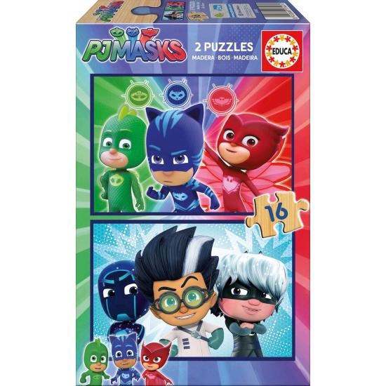 Puzzle Educa PJ Masks de 2 x 16 Piezas Madera Puzzle Educa PJ Masks de 2 x 16 Piezas Madera