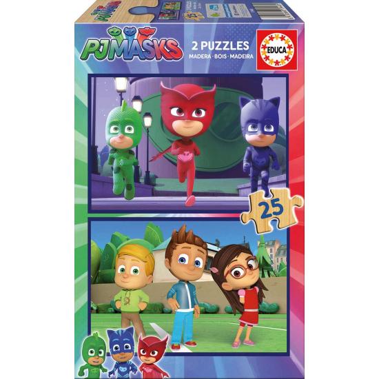 Puzzle Educa PJ Masks de 2 x 25 Piezas Madera Puzzle Educa PJ Masks de 2 x 25 Piezas Madera