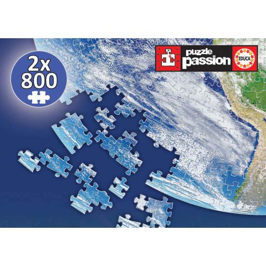 Puzzle Educa Redondo Planeta Tierra de 2 x 800 Piezas Puzzle Educa Redondo Planeta Tierra de 2 x 800 Piezas