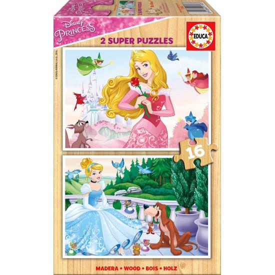 Puzzle Educa Princesas Disney 2 x 16 Piezas Madera