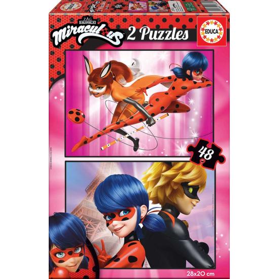 Puzzle Educa Prodigiosa Ladybug de 2 x 48 Piezas Puzzle Educa Prodigiosa Ladybug de 2 x 48 Piezas