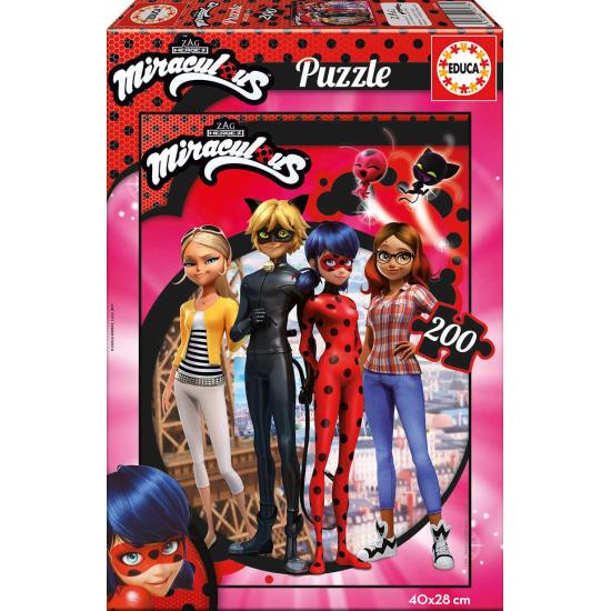 Puzzle Educa Prodigiosa: Las Aventuras de Ladybug de 200 Pzs