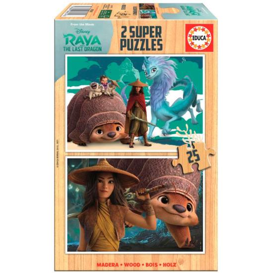 Puzzle Educa Raya y El Último Dragón de 2 x 25 Pzs Madera Puzzle Educa Raya y El Último Dragón de 2 x 25 Pzs Madera
