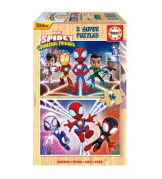 Puzzle Educa Spidey and Amazing Friends de 2x16 Pzs Madera