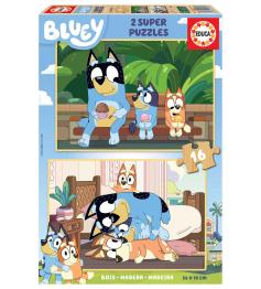 Puzzle Educa Bluey de 2x16 Pzs Madera