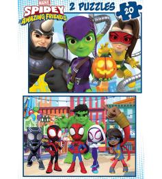 Puzzle Educa Spidey y Amazing Friends de 2 x 20 Piezas