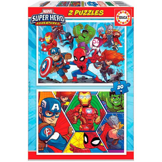 Puzzle Educa Super Hero Adventures 2 x 20 Piezas