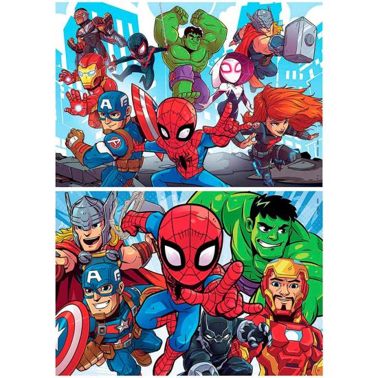 Puzzle Educa Super Hero Adventures de 2 x 25 Piezas Madera