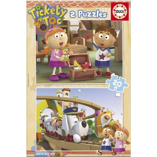 Puzzle Educa Tickety y Toc de 2 x 20 Piezas Puzzle Educa Tickety y Toc de 2 x 20 Piezas