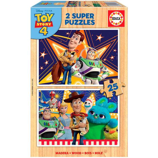 Puzzle Educa Toy Story 4 de 2 x 25 Piezas Madera Puzzle Educa Toy Story 4 de 2 x 25 Piezas Madera