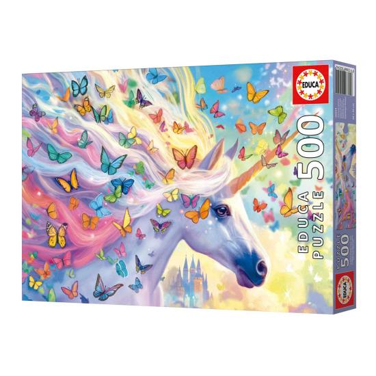 Puzzle Educa Unicornio Arcoíris de 500 Piezas