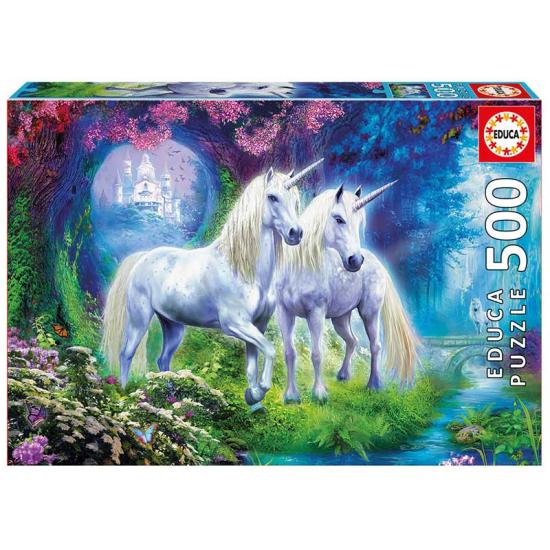 Puzzle Educa Unicornios en el Bosque de 500 Piezas