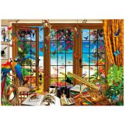 Puzzle Educa Ventana Observador de Aves de 1500 Piezas
