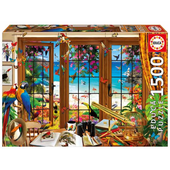 Puzzle Educa Ventana Observador de Aves de 1500 Piezas