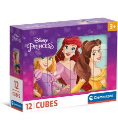 Puzzle en Cubos Clementoni Princesas Disney de 12 Cubos