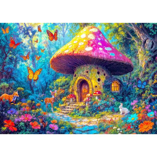 Puzzle Enjoy Cabaña De Setas de 1000 Piezas