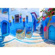 Puzzle Enjoy Calle Turquesa en Chefchaouen, Marruecos de 1000 P