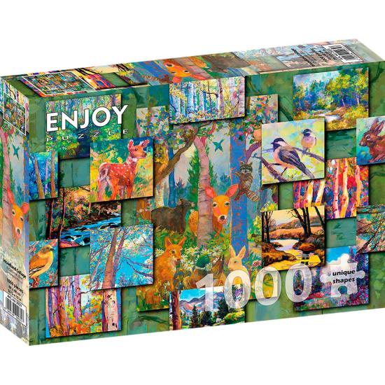 Puzzle Enjoy Collage del Bosque de 1000 Piezas Puzzle Enjoy Collage del Bosque de 1000 Piezas