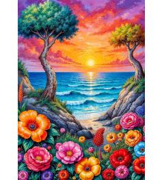 Puzzle Enjoy Costa Floreciente de 1000 Piezas