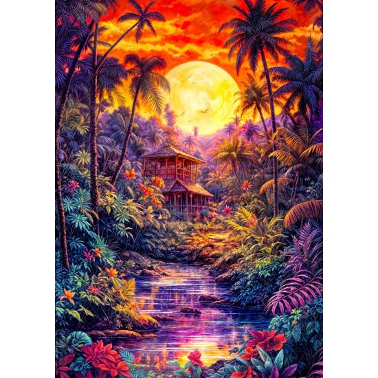 Puzzle Enjoy Crepúsculo En La Jungla de 1000 Piezas