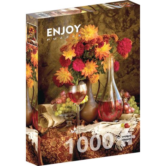Puzzle Enjoy Dalias y Vino de 1000 Pzs