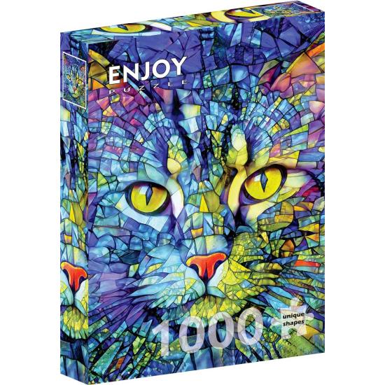 Puzzle Enjoy Fiona, La Gata De Vidrieras de 1000 Piezas