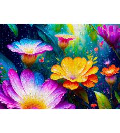 Puzzle Enjoy Flores Bajo La Lluvia de 1000 Piezas