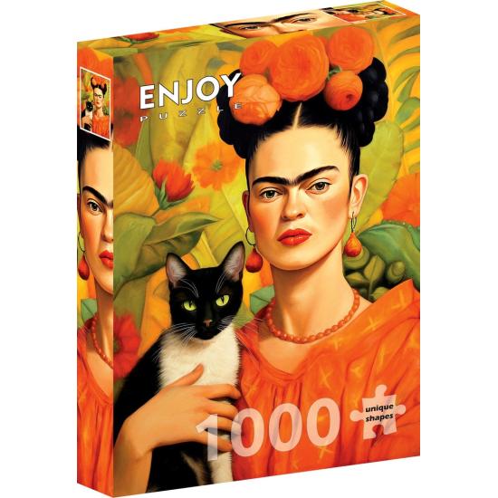 Puzzle Enjoy Frida Kahlo Y Su Gato de 1000 Piezas