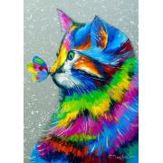 Puzzle Enjoy Gato Brillante y Mariposa de 1000 Piezas