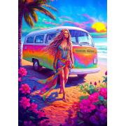 Puzzle Enjoy Hippie De Corazón de 1000 Piezas