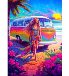 Puzzle Enjoy Hippie De Corazón de 1000 Piezas
