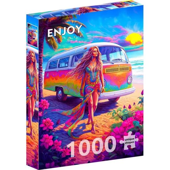 Puzzle Enjoy Hippie De Corazón de 1000 Piezas