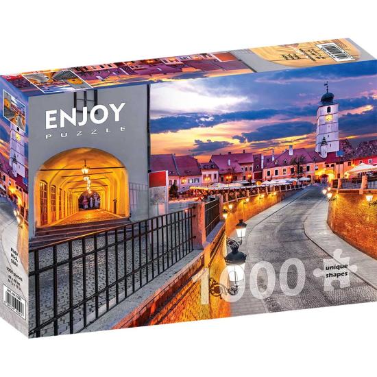 Puzzle Enjoy La Plaza Mica en Sibiu, Rumanía de 1000 Pzs Puzzle Enjoy La Plaza Mica en Sibiu, Rumanía de 1000 Pzs