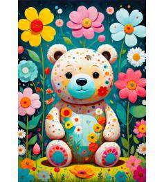 Puzzle Enjoy Oso De Peluche De Flores de 1000 Piezas