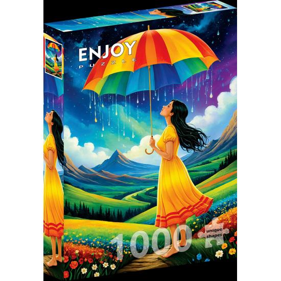 Puzzle Enjoy Paraguas Arcoíris de 1000 Piezas