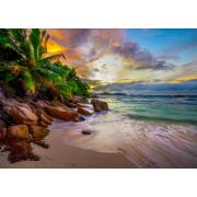 Puzzle Enjoy Playa de Seychelles al Atardecer de 1000 Piezas