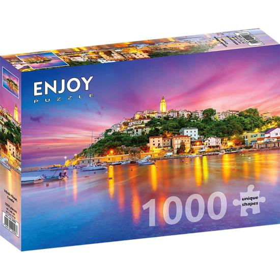 Puzzle Enjoy Pueblo de Vrbnik, Croacia de 1000 Piezas