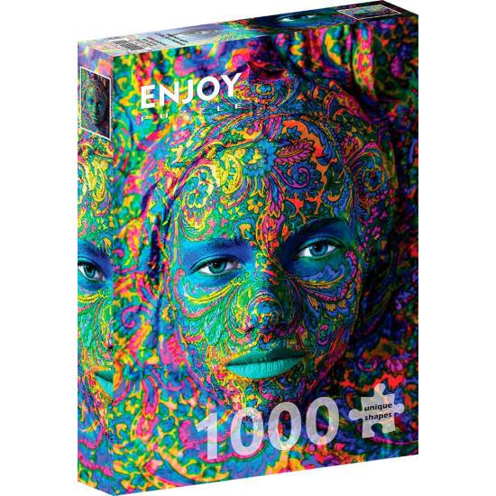 Puzzle Enjoy Retrato de Mujer Colorido de 1000 Piezas