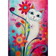 Puzzle Enjoy Un Gato Blanco Feliz de 1000 Piezas