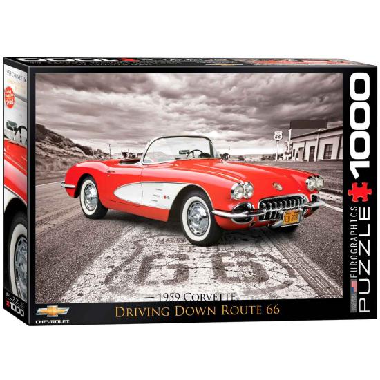 Puzzle Eurographics 1959 Corvette Ruta 66 de 1000 Piezas