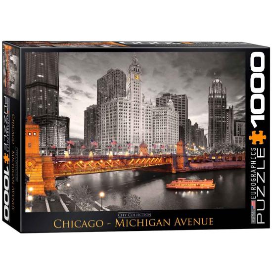 Puzzle Eurographics Avenida Chicago Michigan de 1000 Piezas